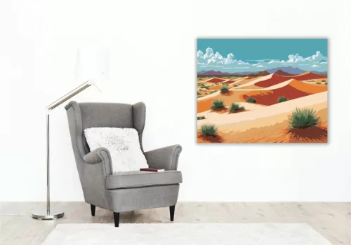 Aranyló homokdűnék - számfestő készlet - Számfestő.hu - 80×100cm - Keretre feszítve