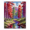 Álomszerű erdei patak - számfestő készlet - Számfestő.hu - 50×60cm - Keretre feszítve