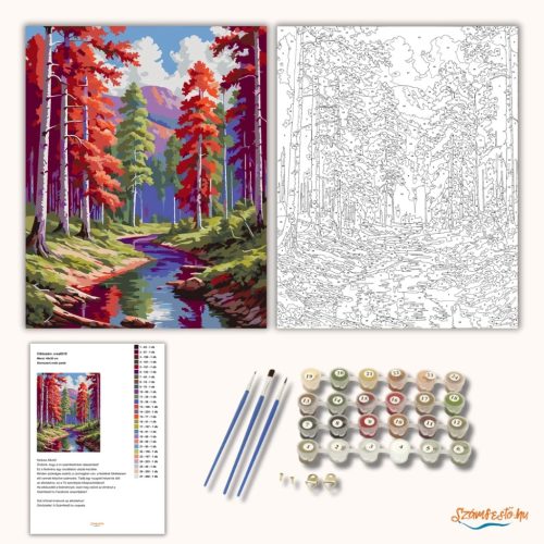 Álomszerű erdei patak - számfestő készlet - Számfestő.hu - 40×50cm - Keret nélkül