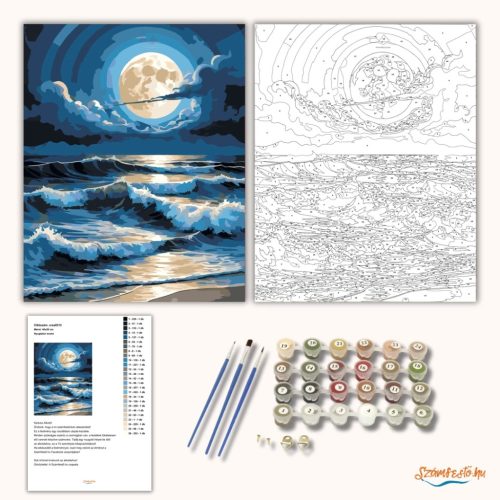 Nyugtalan óceán - számfestő készlet - Számfestő.hu - 60×70cm - Keret nélkül