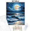 Nyugtalan óceán - számfestő készlet - Számfestő.hu - 80×100cm - Keret nélkül