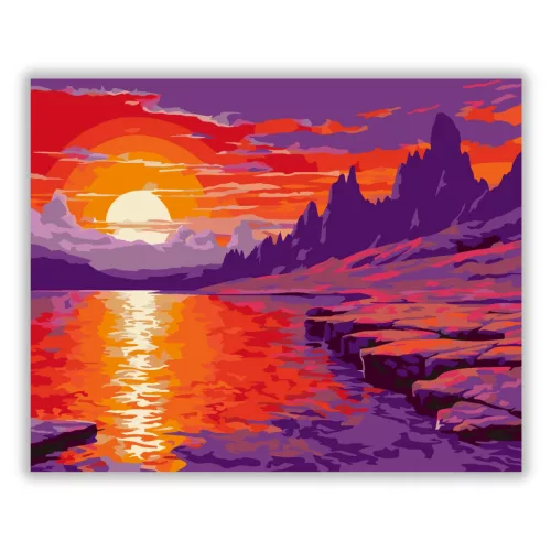 Ragyogó horizont - számfestő készlet - Számfestő.hu - 50×60cm - Keretre feszítve