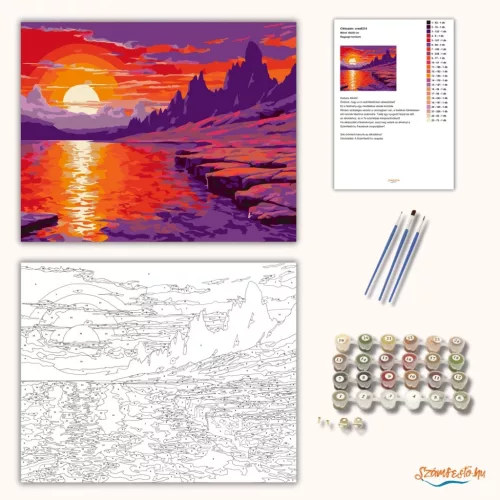 Ragyogó horizont - számfestő készlet - Számfestő.hu - 40×50cm - Keretre feszítve