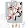 Tavaszi magnólia virág - számfestő készlet - Számfestő.hu - 80×100cm - Keret nélkül