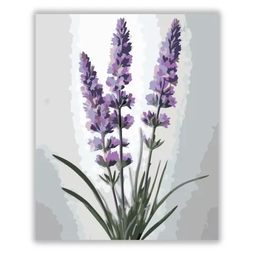 Letisztult levendulák - számfestő készlet - Számfestő.hu - 80×100cm - Keret nélkül