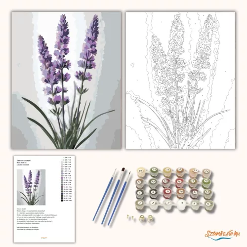 Letisztult levendulák - számfestő készlet - Számfestő.hu - 40×50cm - Keret nélkül