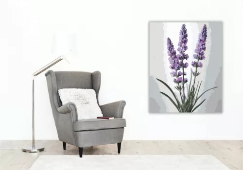 Letisztult levendulák - számfestő készlet - Számfestő.hu - 40×50cm - Keret nélkül