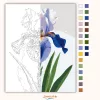 Derűs írisz virág - számfestő készlet - Számfestő.hu - 40×50cm - Keret nélkül