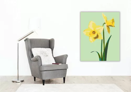 Tavaszi nárciszok - számfestő készlet - Számfestő.hu - 80×100cm - Keretre feszítve