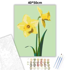 Tavaszi nárciszok - számfestő készlet - Számfestő.hu - 40×50cm - Keret nélkül