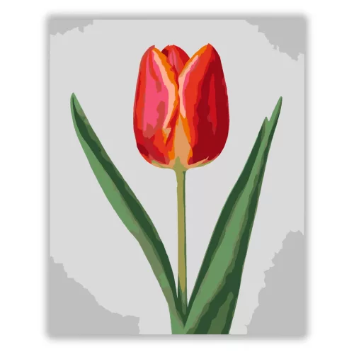 Letisztult tulipán - számfestő készlet - Számfestő.hu - 60×70cm - Keretre feszítve
