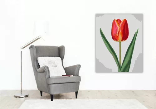 Letisztult tulipán - számfestő készlet - Számfestő.hu - 40×50cm - Keretre feszítve