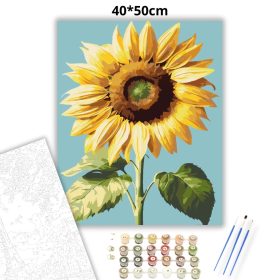 Napfényes napraforgó - számfestő készlet - Számfestő.hu - 40×50cm - Keret nélkül