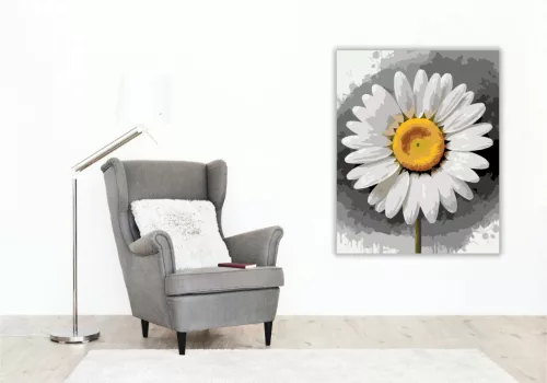 Friss margaréta - számfestő készlet - Számfestő.hu - 50×60cm - Keret nélkül