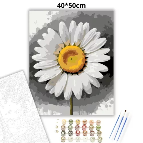 Friss margaréta - számfestő készlet - Számfestő.hu - 40×50cm - Keret nélkül