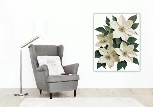 Klemátisz virágok - számfestő készlet - Számfestő.hu - 80×100cm - Keretre feszítve