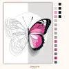 Rózsaszín pillangó - számfestő készlet - Számfestő.hu - 60×70cm - Keret nélkül