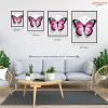 Rózsaszín pillangó - számfestő készlet - Számfestő.hu - 60×70cm - Keretre feszítve