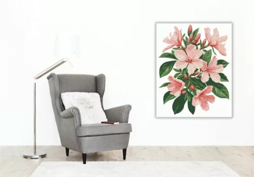 Azálea virágzás - számfestő készlet - Számfestő.hu - 50×60cm - Keretre feszítve