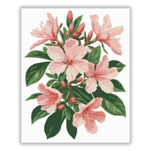 Azálea virágzás - számfestő készlet - Számfestő.hu - 40×50cm - Keretre feszítve