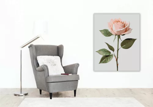 Bársonyos rózsaszál - számfestő készlet - Számfestő.hu - 60×70cm - Keretre feszítve