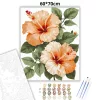 Barackos hibiszkuszok - számfestő készlet - Számfestő.hu - 60×70cm - Keret nélkül