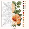 Barackos hibiszkuszok - számfestő készlet - Számfestő.hu - 60×70cm - Keret nélkül
