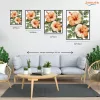 Barackos hibiszkuszok - számfestő készlet - Számfestő.hu - 80×100cm - Keret nélkül