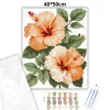 Barackos hibiszkuszok - számfestő készlet - Számfestő.hu - 40×50cm - Keretre feszítve