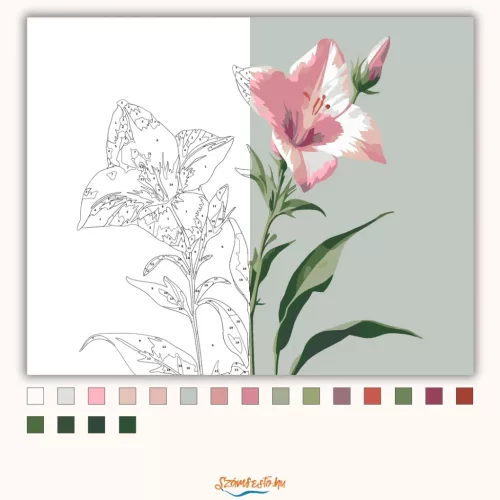 Baracklevelű harangvirágok - számfestő készlet - Számfestő.hu - 60×70cm - Keret nélkül