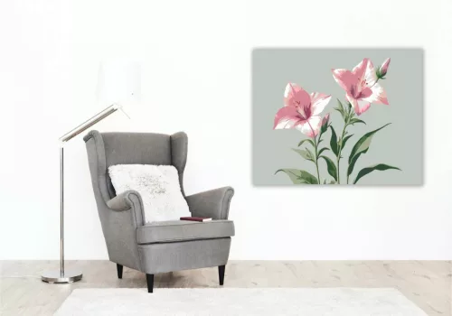 Baracklevelű harangvirágok - számfestő készlet - Számfestő.hu - 60×70cm - Keretre feszítve