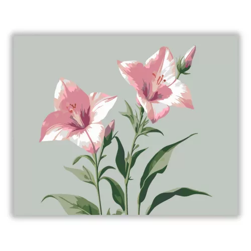 Baracklevelű harangvirágok - számfestő készlet - Számfestő.hu - 80×100cm - Keret nélkül