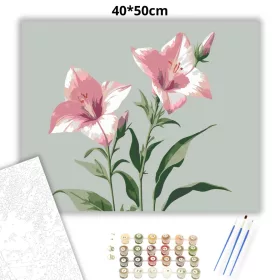 Baracklevelű harangvirágok - számfestő készlet - Számfestő.hu - 40×50cm - Keret nélkül