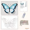 Kékes pillangó - számfestő készlet - Számfestő.hu - 40×50cm - Keretre feszítve
