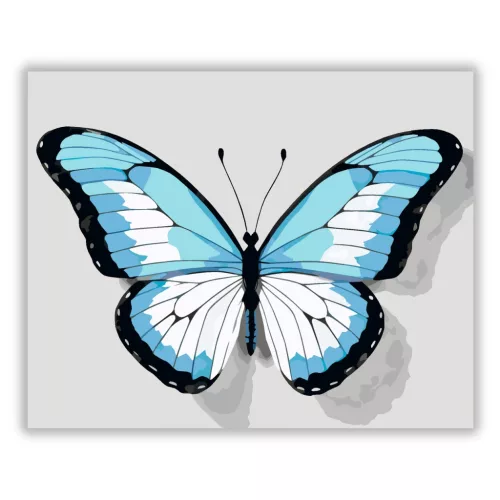 Kékes pillangó - számfestő készlet - Számfestő.hu - 40×50cm - Keret nélkül