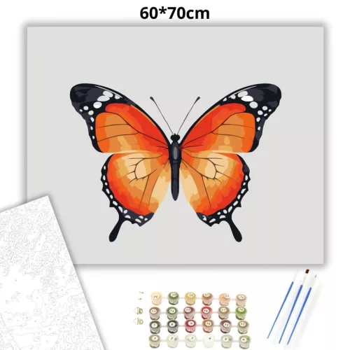 Letisztult pillangó - számfestő készlet - Számfestő.hu - 60×70cm - Keret nélkül