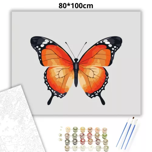 Letisztult pillangó - számfestő készlet - Számfestő.hu - 80×100cm - Keretre feszítve