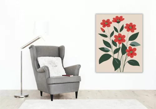 Letisztult pipacs szárak - számfestő készlet - Számfestő.hu - 80×100cm - Keret nélkül