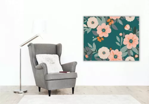 Barackos árnyalatú virágok - számfestő készlet - Számfestő.hu - 50×60cm - Keret nélkül