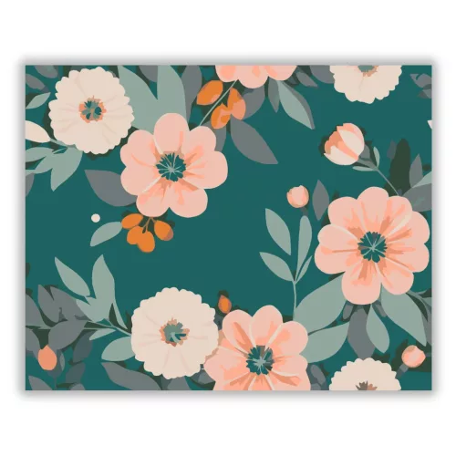 Barackos árnyalatú virágok - számfestő készlet - Számfestő.hu - 60×70cm - Keret nélkül