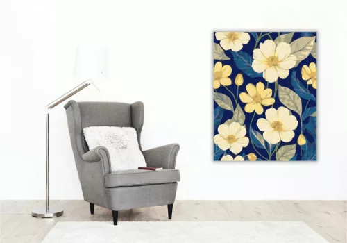 Vibráló virágok - számfestő készlet - Számfestő.hu - 60×70cm - Keretre feszítve