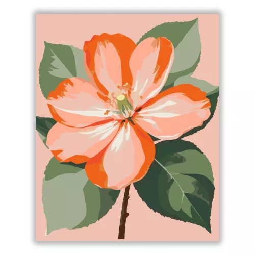 Légies barackvirág - számfestő készlet - Számfestő.hu - 50×60cm - Keretre feszítve