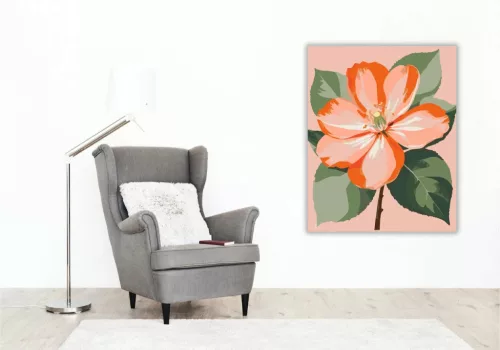 Légies barackvirág - számfestő készlet - Számfestő.hu - 50×60cm - Keretre feszítve