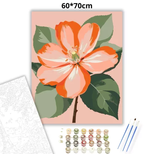 Légies barackvirág - számfestő készlet - Számfestő.hu - 60×70cm - Keretre feszítve