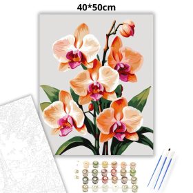 Letisztult orchidea virágzás - számfestő készlet - Számfestő.hu - 40×50cm - Keret nélkül