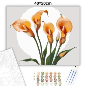 Szelíd kálák eleganciája - számfestő készlet - Számfestő.hu - 40×50cm - Keret nélkül