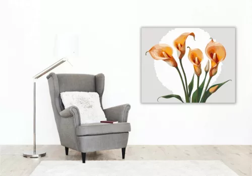 Szelíd kálák eleganciája - számfestő készlet - Számfestő.hu - 40×50cm - Keret nélkül