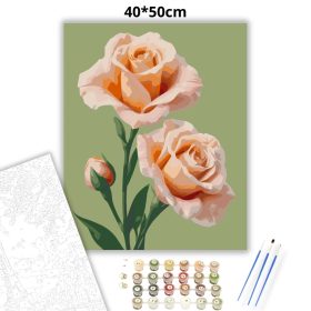 Bársonyos lisianthus virágok - számfestő készlet - Számfestő.hu - 40×50cm - Keret nélkül