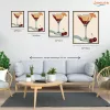 Retro koktélos pohár - számfestő készlet - Számfestő.hu - 50×60cm - Keret nélkül