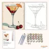 Retro koktélos pohár - számfestő készlet - Számfestő.hu - 80×100cm - Keret nélkül
